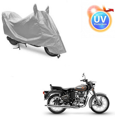 Feel heaven Two Wheeler Cover for Royal Enfield(Bullet 500, Silver)