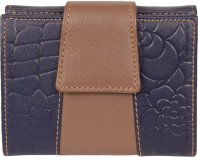 Leatherman Fashion Girls Formal Blue, Brown Genuine Leather Wallet(6 Card Slots)