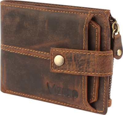 vizodo Men Casual, Trendy, Formal Brown Genuine Leather Wallet(11 Card Slots)