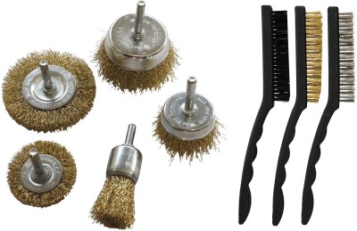 DRONA 8 in 1 Wire Brush Combo Wheel Brush(Pack of 8)