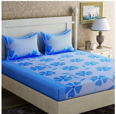 Sophie Creation Polycotton Double Flat 144 TC Printed Bedsheet(Pack of 1, Design-023)
