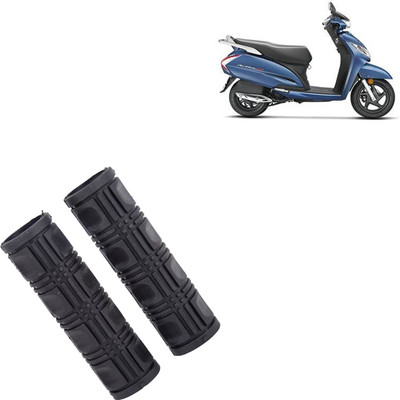 aksmit Anti Slip Motorcycle Grip Cover 7/8 Inch Handle Grip Rectangular Emboss Black ForActiva 125 2018_HB321 Handle Bar Grip For Honda Universal For Bike(Pack of 2)