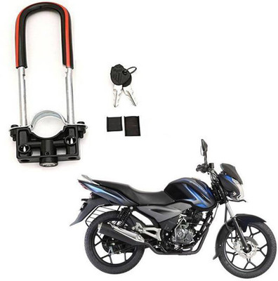 BRPEARl Bike Front Shocker Wheel Lock-125 Bike Front U-Type Anti Theft Wheel Lock For Bajaj Discover 125 DTS-i Wheel Lock(Black, Red)