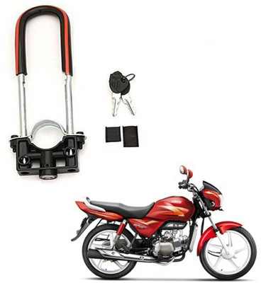 BRPEARl Bike Front Shocker Wheel Lock-118 Bike Front U-Type Anti Theft Wheel Lock For Hero Splendor Pro Wheel Lock(Black, Red)