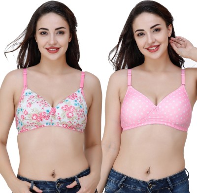 COLLEGE GIRL Women T-Shirt Heavily Padded Bra(White, Pink)