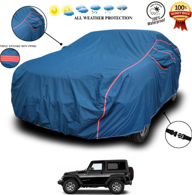 ANTHUB Car Cover For Mahindra Thar (With Mirror Pockets)(Blue)