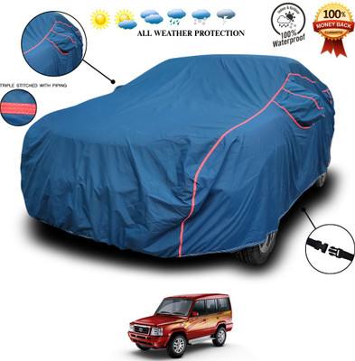 SEBONGO Car Cover For Tata Sumo Victa (With Mirror Pockets)(Blue)