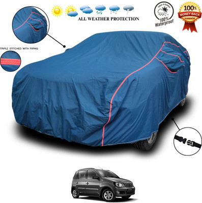 SEBONGO Car Cover For Mahindra Quanto (With Mirror Pockets)(Blue)