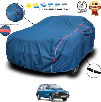 ANTHUB Car Cover For Maruti Suzuki 800 (With Mirror Pockets)(Blue)