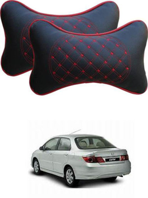 RONISH Red, Black Leatherite Car Pillow Cushion for Honda(Rectangular, Pack of 2)