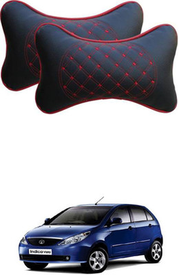 RONISH Red, Black Leatherite Car Pillow Cushion for Tata(Rectangular, Pack of 2)