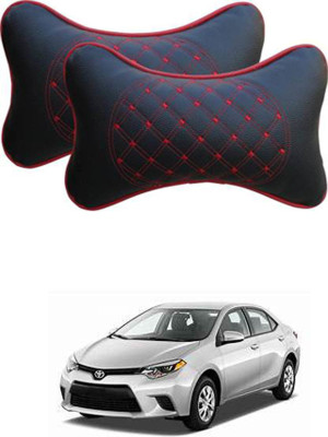 RONISH Red, Black Leatherite Car Pillow Cushion for Toyota(Rectangular, Pack of 2)