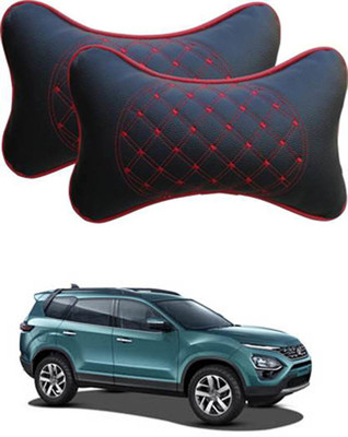 RONISH Red, Black Leatherite Car Pillow Cushion for Tata(Rectangular, Pack of 2)