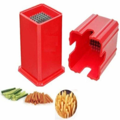 ZARALAKIN Potato Chipser Plastic French Fries Cutter, Red Potato Grater & Slicer(1 Set)
