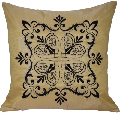 ZIKRAK EXIM Embroidered Cushions Cover(60 cm*60 cm, Beige)