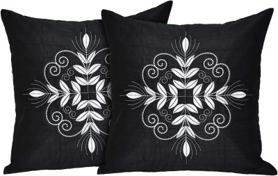 ZIKRAK EXIM Dupion Silk Cushions Cover(Pack of 2, 60 cm*60 cm, Black)