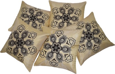 ZIKRAK EXIM Embroidered Cushions Cover(Pack of 5, 30 cm*30 cm, Beige)