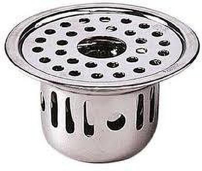 LABATHWAYS Floor Stainless Steel Push Down Strainer(10 cm Set of 1)