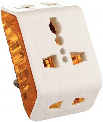 JELECTRICALS 3 Pin Universal Multiplug Socket Connector - Pack of 1 6 A Five Pin Socket
