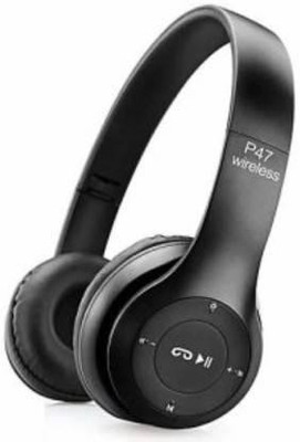 Zaick P47 Wireless Headphone Bluetooth with Mic Bluetooth Headset(Black, On the Ear)