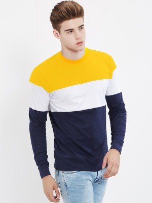 LEWEL Boys Colorblock Pure Cotton T Shirt(Multicolor, Pack of 1)
