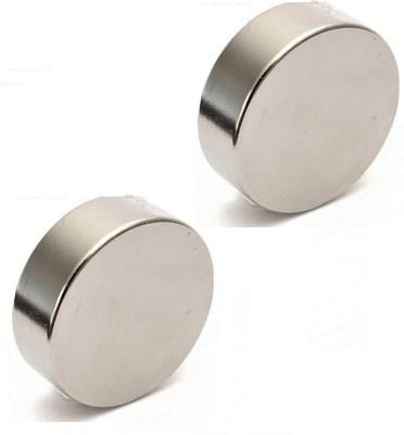 ART IFACT 2 Pieces of 50mm x 12.5mm Neodymium Magnets - N52 Disc magnets - Rare Earth NdfeB Fridge Magnet, Multipurpose Office Magnets, Magnetic Paper Holder Pack of 2(Silver)