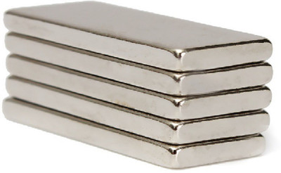 ART IFACT 5 Pieces of 25mm x 10mm x 2mm Neodymium Magnets - N52 Rectangular Magnets - Rare Earth NdfeB Magnets - For DIY, School Project or Commercial Usage Fridge Magnet, Multipurpose Office Magnets, Magnetic Paper Holder Pack of 5(Silver)