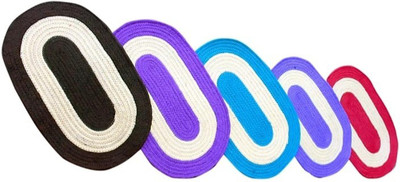 kumar creation Cotton Door Mat(Multicolor, Blue, Pack of 5, Medium)
