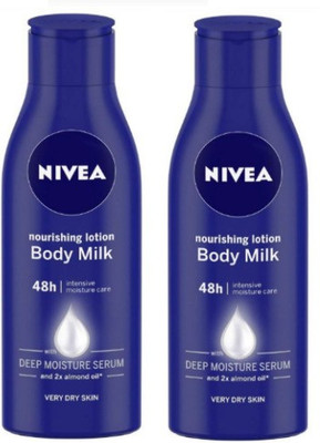 NIVEA Body Milk for Very Dry Skin (Almond Oil) - 200 ml Pack Of 2(400 ml)