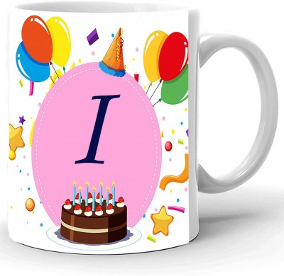 iMPACTGift Letter I Alphabet Best Gift for Birthday Special Ceramic Coffee Mug(330 ml)