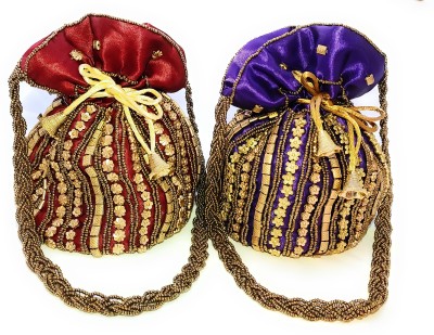 Mujigs Handicraft Potli Bag Potli(Pack of 2)