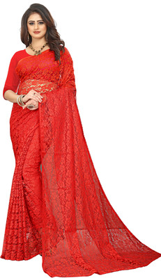 DESTY Self Design Bollywood Net Saree(Red)