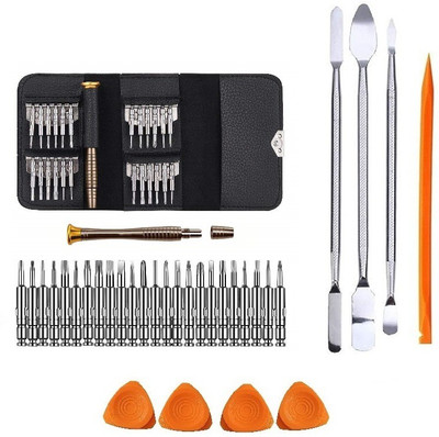 wroughton 25 in 1 Precision Screwdriver Set Multi Pocket Repair Tool Kit for Mobiles|Laptops|Electronics|Gadgets With 1 Orange Stick Spudger, 4 Mobile Openers and Set of 3 Pcs Steel Openers for Mobile and Gadgets dissembling Tools Precision Screwdriver Set(Pack of 33)