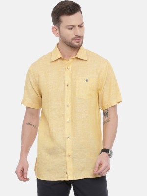 Khoday Williams Men Solid Casual Yellow Shirt