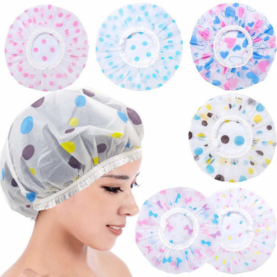 Elecsera 6 pcs of pack Multicolour Waterproof Elastic Printed Reusable Shower Cap