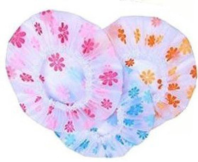 AANU Multi color Waterproof Elastic Printed Plastic Reusable Shower Caps for Women's and Men.