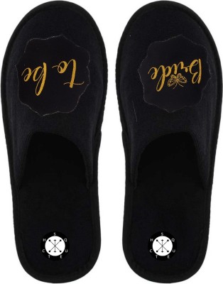 SQUETCH Men BRIDE TO BE home wedding house for Women girls massage winter slippers Slippers(Black , 8)