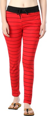 FASHA Striped Women Red Track Pants