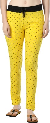 FASHA Printed Women Yellow Track Pants