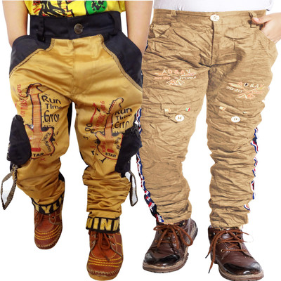 AD & AV Regular Fit Boys Gold, Beige Trousers