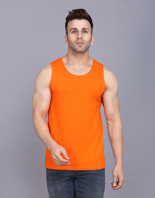 MINISTRY OF FRIENDS Solid Men Round Neck Orange T-Shirt