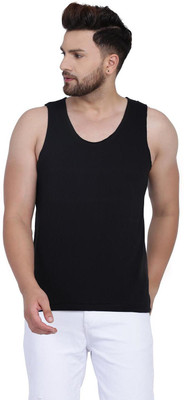 SLOWLORIS Solid Men Round Neck Black T-Shirt