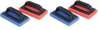 NT and Ntik Pack of 4 Tile Cleaning Multipurpose Scrubber Fast Clean Elite Brush with Handle Plastic Wet and Dry Brush(Multicolor, 4 Units)
