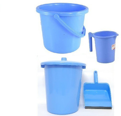 PRAGATI SALES Bathroom Set Combo With 16L Bucket and Accessories Plastic UNBREAKABLE PRODUCT 16 L Plastic Bucket(Blue)