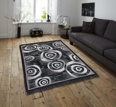 Zesture Black, Grey Blended Carpet(4 ft,  X 7 ft, Rectangle)