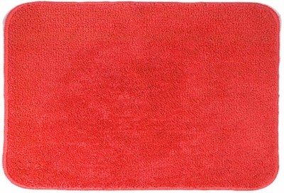 Dehati Homez Microfiber Bathroom Mat(Red, Medium, Pack of 2)