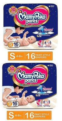 MamyPoko S 16+16 Pant Style Extra Absorb Diapers - S(2 Pieces)