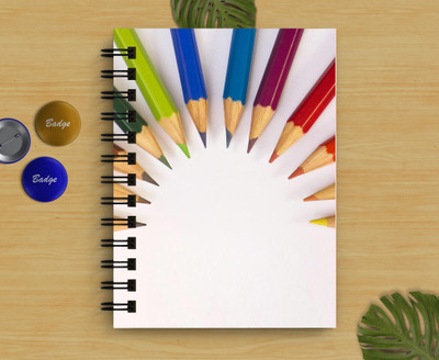 DI-KRAFT Pencils Printed Regular Notebook A5 Diary Unruled 160 Pages(White)