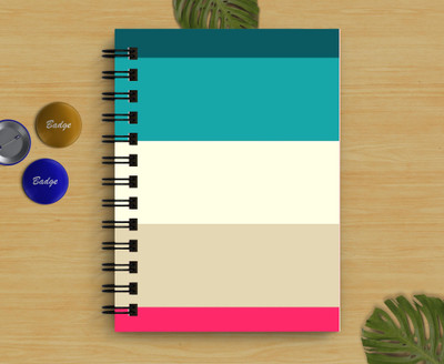 DI-KRAFT Simple Lines Printed Regular Notebook A5 Diary Unruled 160 Pages(Multicolor)