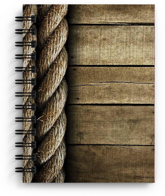 DI-KRAFT Wooden Printed Regular notebook A5 Diary Unruled 160 Pages(Brown)